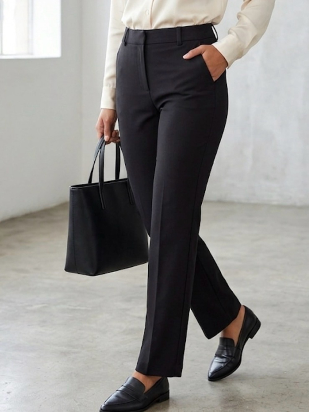 Banana Republic Black Straight-Leg Trousers